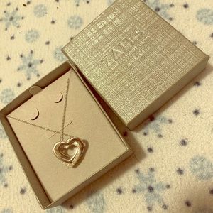 Zales silver heart necklace.